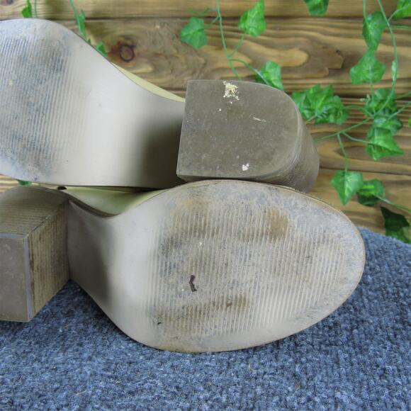 Steve Madden Women Terraa Peep Toe Beige Leather Pump 10 Medium Gently Used 2025 - Picture 9 of 9